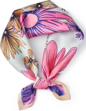 100% Mulberry Silk Scarf for Women, Small Square Satin Scarf for Neck Head Hair Handbag 21"x21"