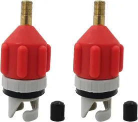 2Pcs Inflatable Stand Up Paddleboard SUP Pump Adaptor, Universal Standard Schrader Air Valve Adapter Pumping Head Connector Converter for Inflating Boat, Kayak, Orange
