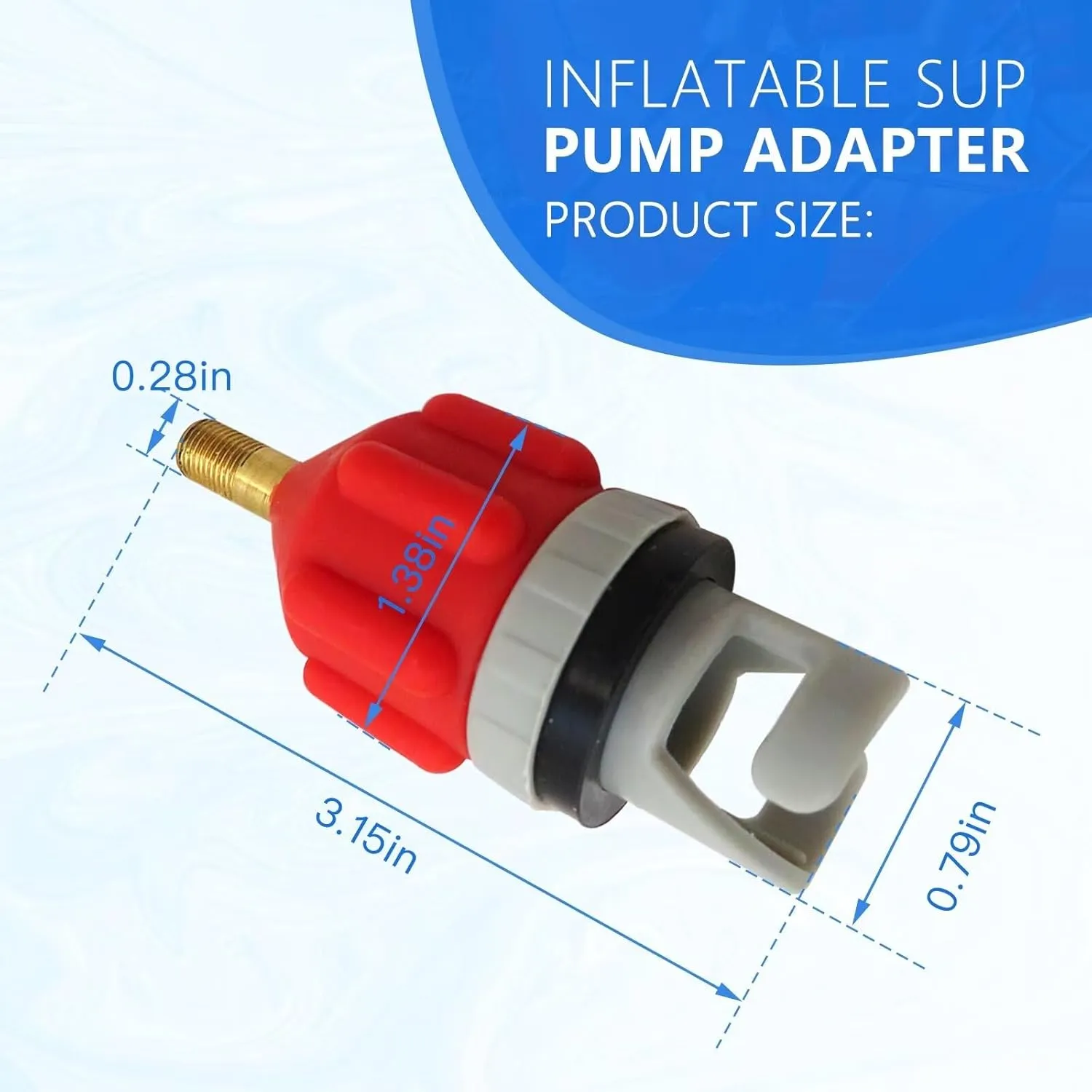 2x Inflatable Stand Up Paddleboard SUP Pump Adaptor -Universal Standard Schrader Air Valve Adapter Pumping Head Connector Converter for Inflating Boat, Kayak, Surfboard, Bed, Car Tire, Orange