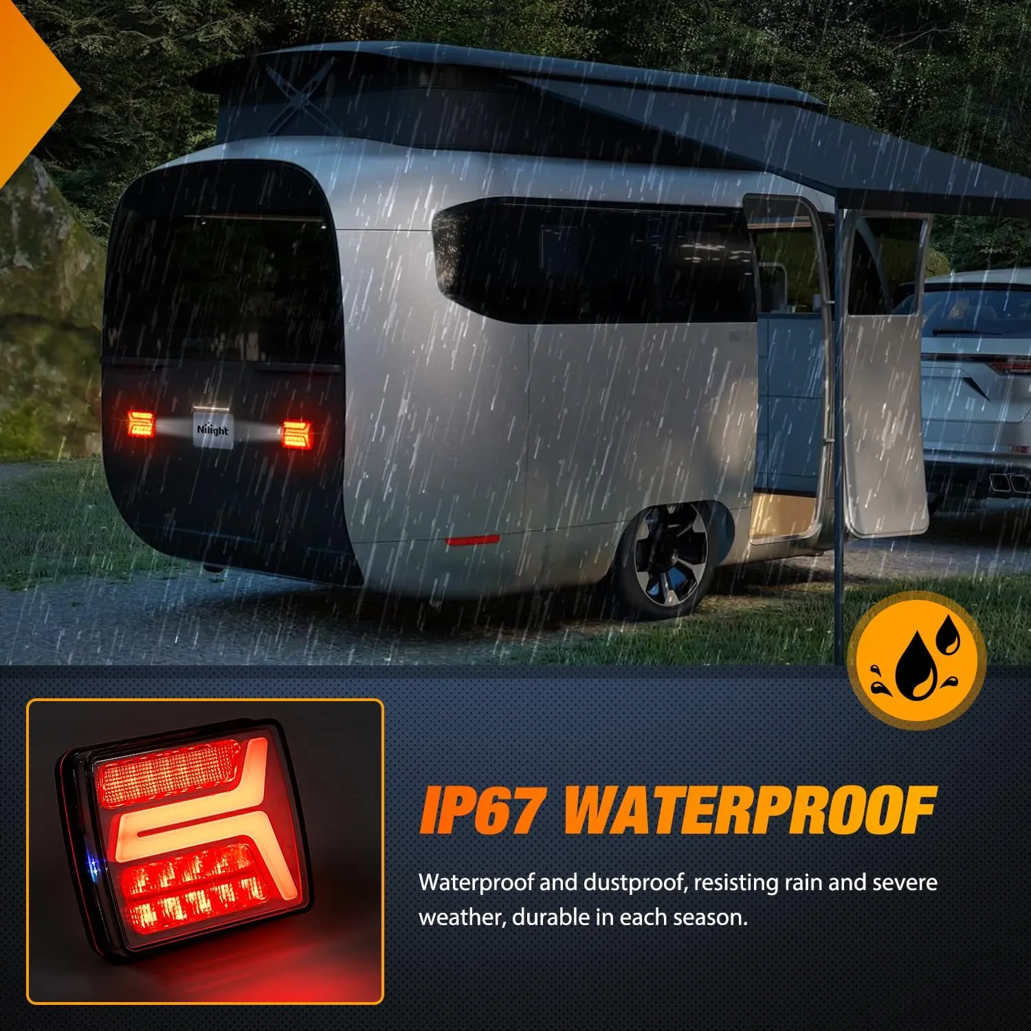 58Leds Wireless Tow Tail Light Rechargeable Towing Light Kit (Pair)
