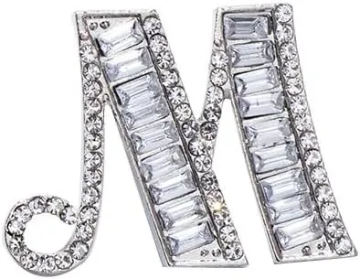 A-Z 26 Letters Brooch Pins Silver Initial Rhinestone Brooches Crystal Alphabet Breastpin Pin Women Gifts Jewelry