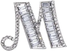 A-Z 26 Letters Brooch Pins Silver Initial Rhinestone Brooches Crystal Alphabet Breastpin Pin Women Gifts Jewelry