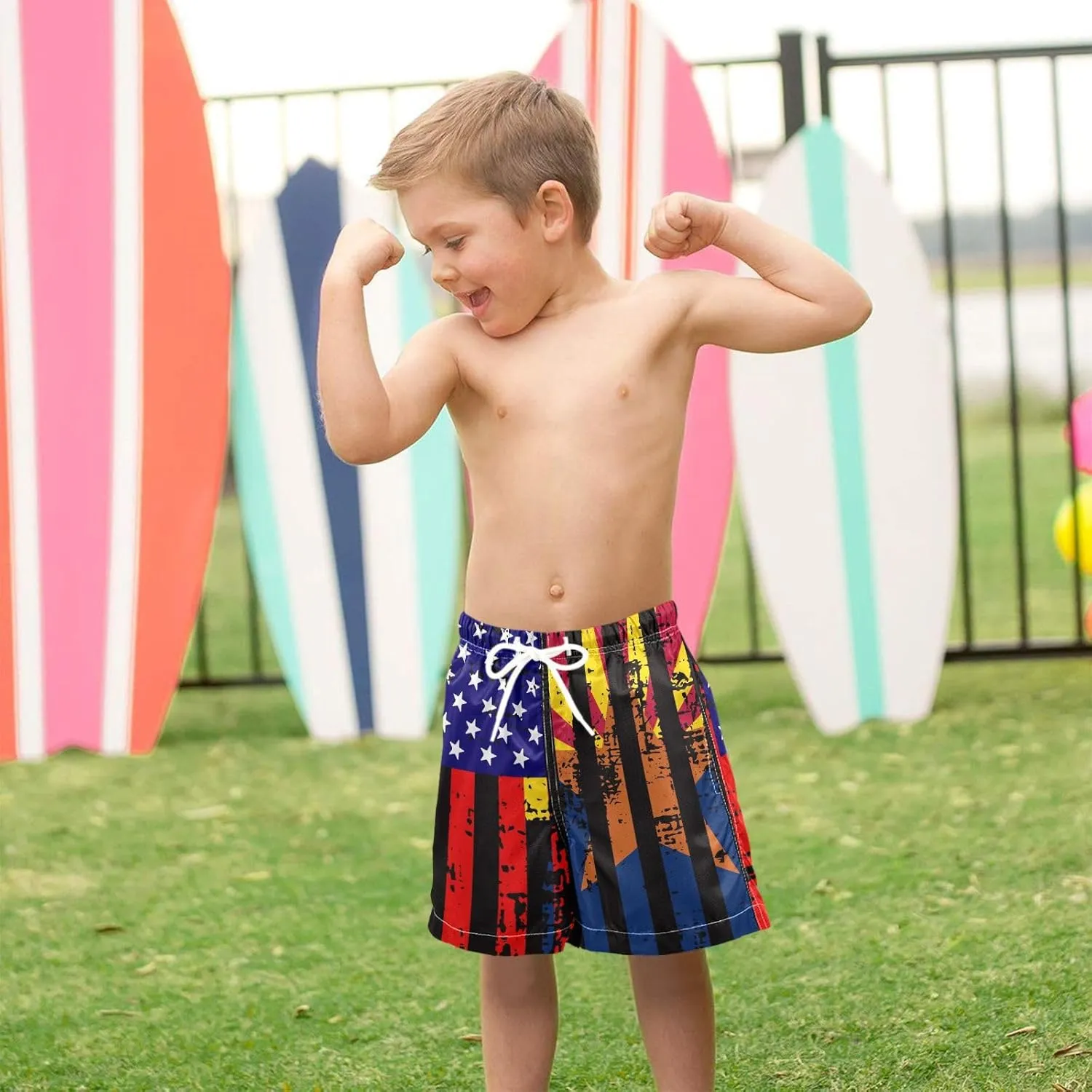Board Shorts Boys Swim Trunks with Mesh Liner, Boys Toddler Swimsuit Swimwear, 2T