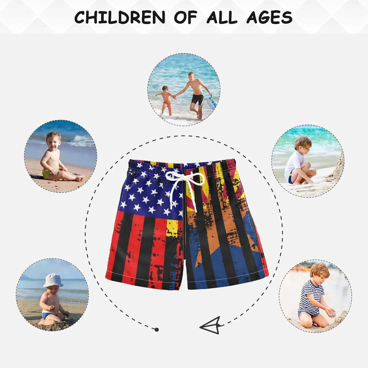 Board Shorts Boys Swim Trunks with Mesh Liner, Boys Toddler Swimsuit Swimwear, 2T