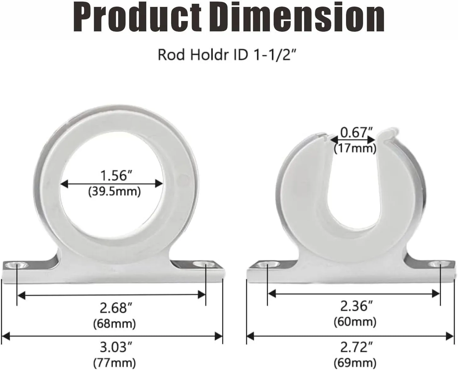 Boat Fishing Rod Hanger - Marine Fishing Reel Storage Rack Holder for Car RV Van Yacht Ship, Smooth Polished Aluminum(1 Set)
