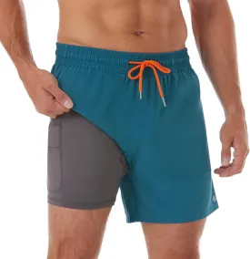 BRISIRA Mens Swim Trunks Bathing Suit 5 Inch Inseam Compression Liner Beach Swim Shorts Swimwear Quick Dry Zipper Pocket