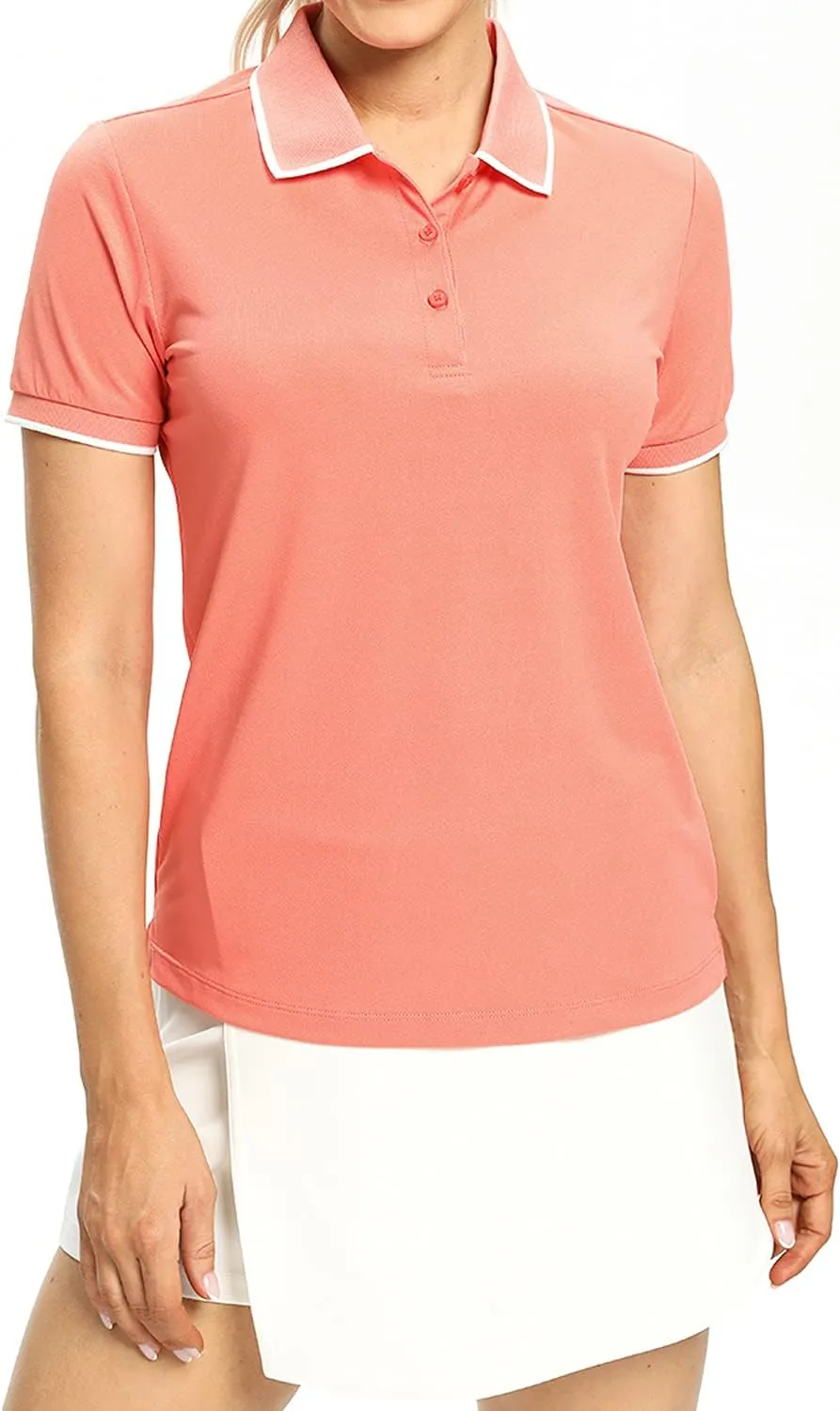 Hiverlay Women Golf Shirts Polo Shirts for Women UPF 50  Lightweight Quick-Dry Collared Tennis Daily Shirts Work Tops