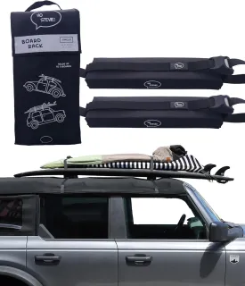 Ho Stevie! Surfboard Car Racks - Padded System, Easy Setup Any Car, No Scratch Buckles - Strap Up to 3 Boards to Car Roof