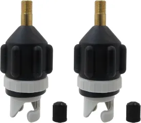 New 2Pcs Inflatable Stand Up Paddleboard SUP Pump Adaptor, Universal Standard Schrader Air Valve Adapter Pumping Head Connector Converter for Inflating Boat, Kayak, Surfboard, Bed, Car Tire, Black