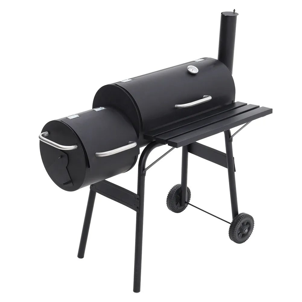 Portable Stainless Steel Charcoal Barbecue Grill Cart with 2 Grills