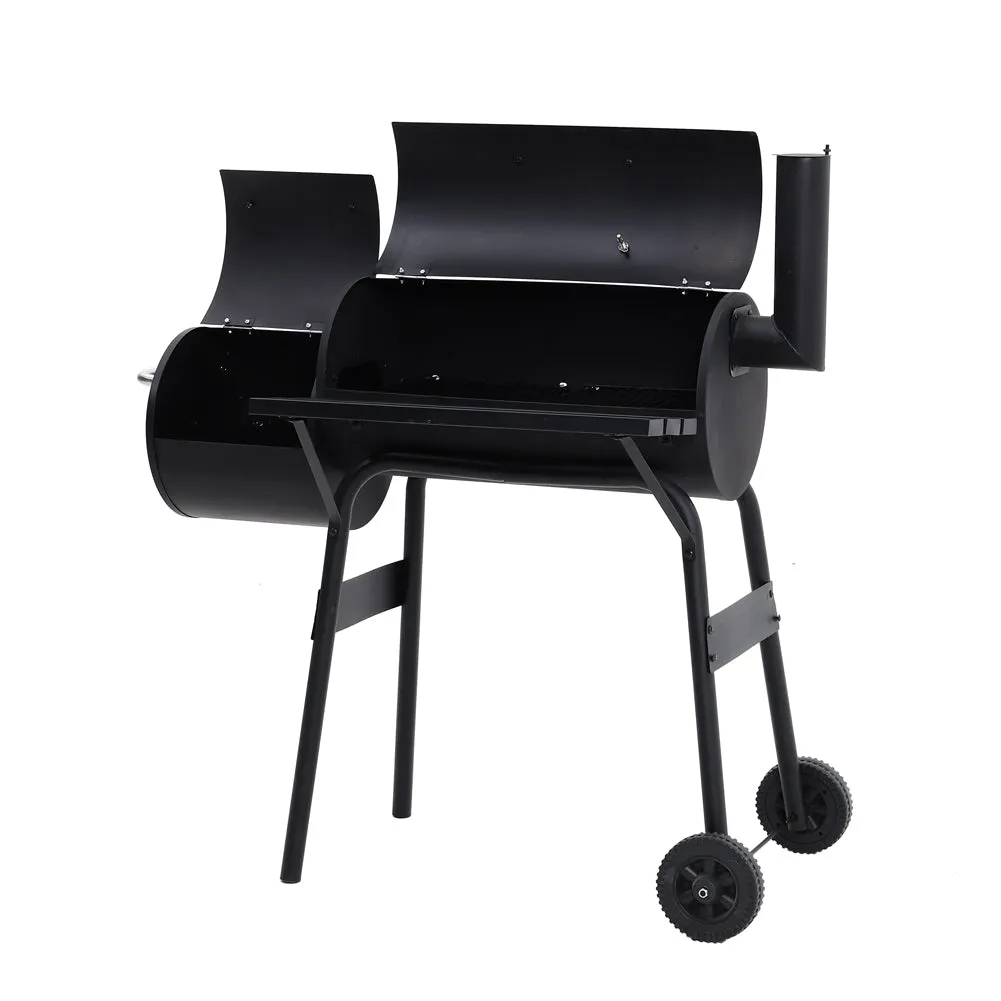 Portable Stainless Steel Charcoal Barbecue Grill Cart with 2 Grills