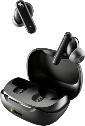 Skullcandy Smokin Buds Wireless Earbuds, Bluetooth Headphones, Noise Isolating Fit, Up to 20 Hours Battery, IPX4 Sweat and Water Resistant, Microphone for iPhone Android - True Black