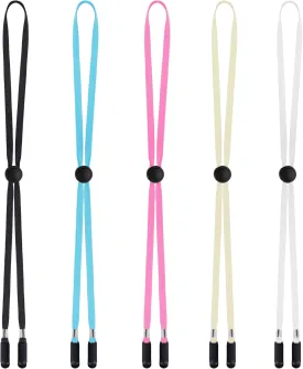 Sucrain 5 Pieces Adjustable Hat Strap Clips Hat Chin Cord for Golfing, Fishing, Boating