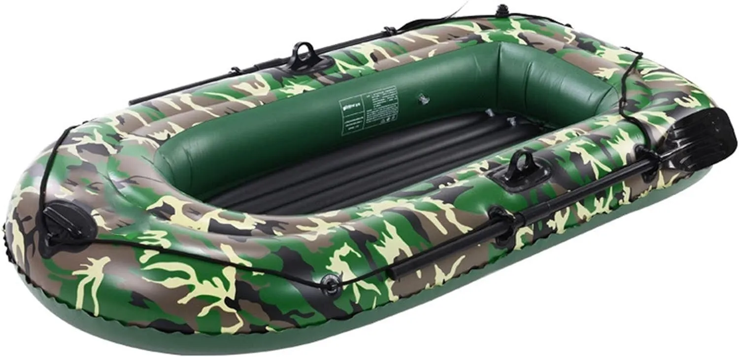 TEmkin Folding Inflatable Boat with Air Pump Paddle, Fishing Kayak, Leisure Kayak, Green, 198x122cm