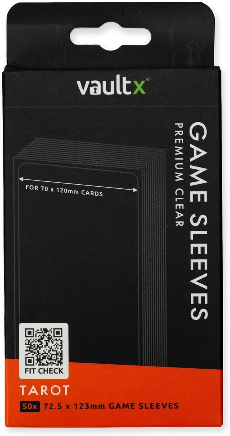Vault X 'Tarot' Board Game Sleeves 70x120mm - Clear Premium Quality, Non-PVC, Durable and Long-Lasting Protection (50pcs)