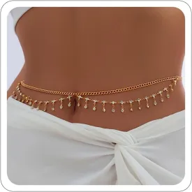 Waist Chains Belly Chains for Women Waist Beads Dainty Layered Gold Body Chain Jewelry for Women Summer Beach Bikini Stomach Jewelry Accessories
