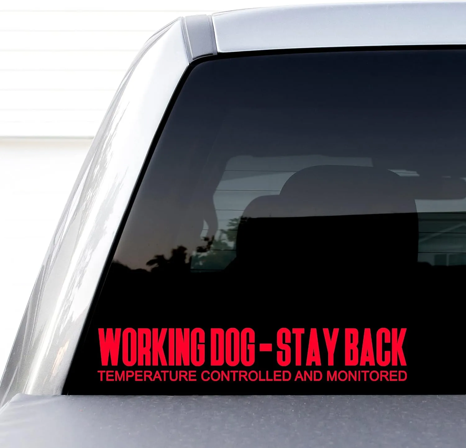 Working Dog On Board, Stay Back, Temperature Controlled and Monitored Decal, H 2 by L 12 Inches, K9-Unit Vinyl Sticker, Caution Working K9, Emotional Support Animal, ESA Dogs (Red)